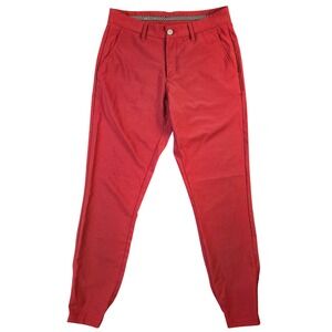 Primo Mens 30 Red Performance Tapered Pants Zipper Cuffs Athletic Golf Stretch